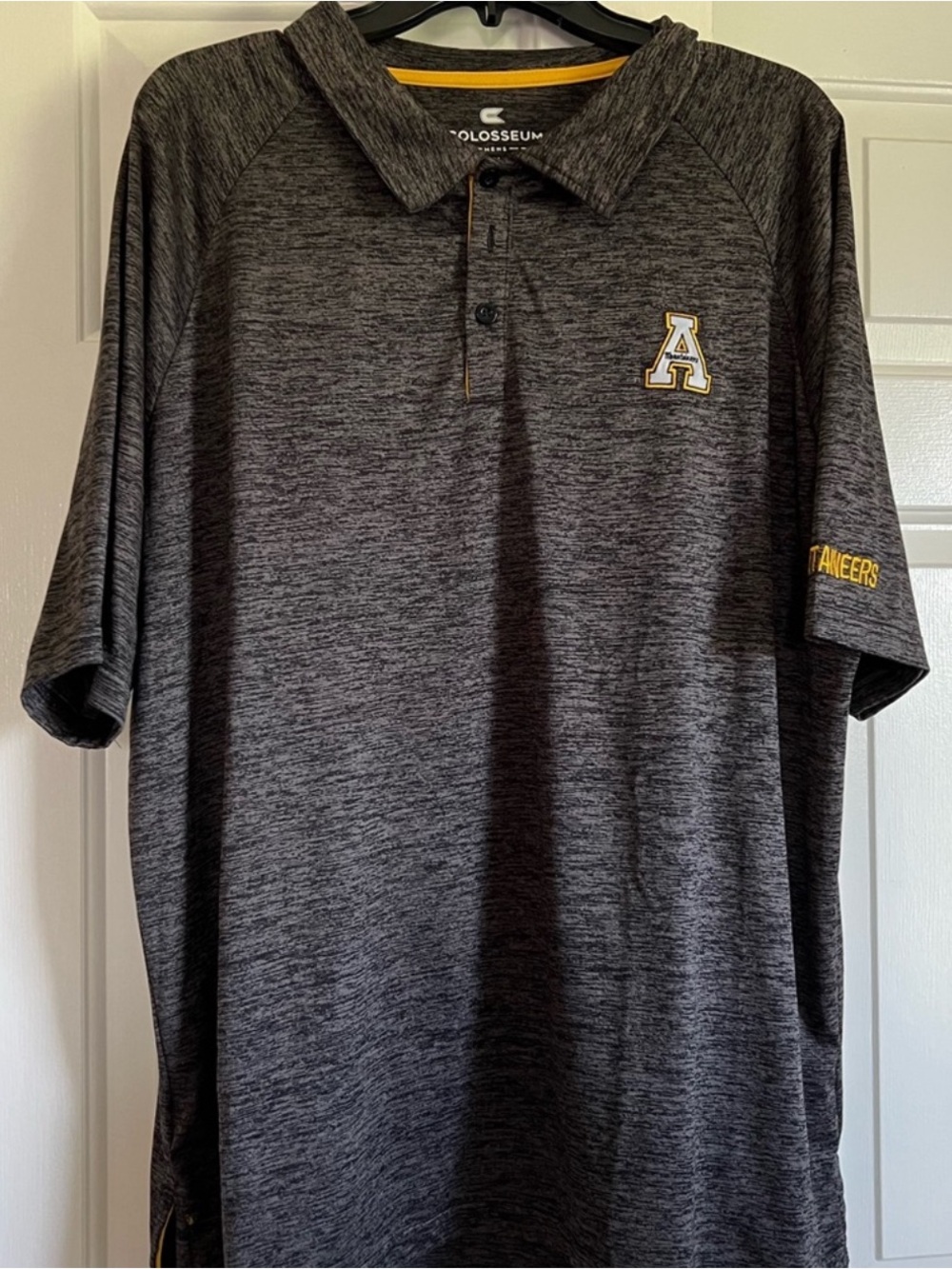 NWOT Appalachian State University Colosseum Men's Heathered Dark Gray Polo